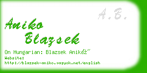 aniko blazsek business card